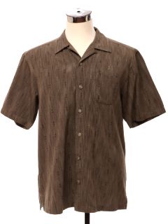 1990's Mens Tommy Bahama Silk Graphic Print Sport Shirt
