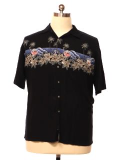 1990's Mens Pierre Cardin Rayon Hawaiian Shirt