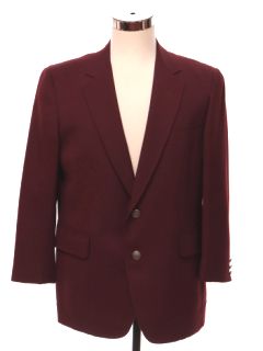 1970's Mens Burgundy Disco Blazer Sport Coat Jacket