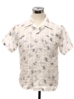 1960's Mens Mod Seersucker Sport Shirt