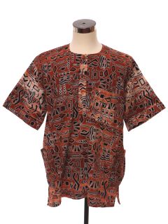 1990's Mens Hippie Style Tunic Shirt