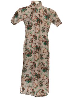 1950's Womens/Girls Hawaiian Style Cheongsam Dress