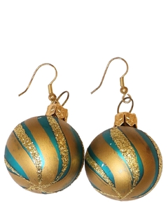 1960's Womens Accessories - Christmas Ornament Earrings