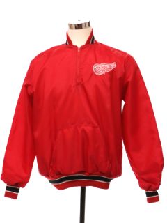 1990's Mens Detroit Redwings NHL Hockey Windbreaker Style Track Jacket