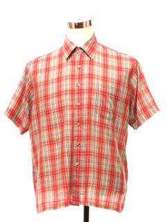 1980's Mens Plaid Sport Shirt