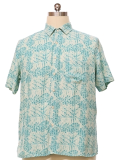 1990's Mens Silk Linen Blend Hawaiian Shirt