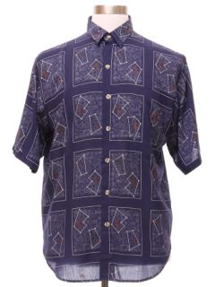 1980's Mens Totally 80s Cotton Lawn Graphic Print Shirt