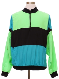 1980's Mens Totally 80s Color Block Team Pontrelli Windbreaker Style Jacket