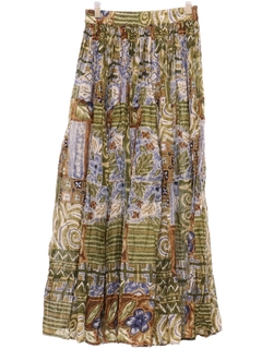 1990's Womens Hippie Broomstick Skirt