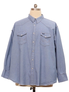 1990's Mens Wrangler Chambray Western Shirt