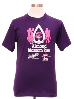 1990's Unisex Single Stitch Almond Blossom Run Sports T-Shirt