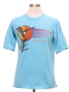 1980's Mens Single Stitch Alaska Tourism Grunge T-Shirt
