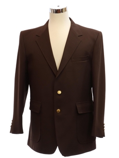 1970's Mens Dark Brown Disco Blazer Sport Coat Jacket