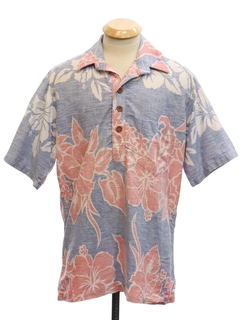 1980's Mens OP Reverse Print Cotton Hawaiian Shirt