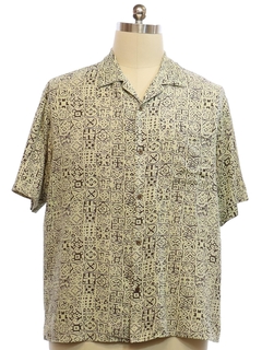 1990's Mens Silk Graphic Print Sport Shirt