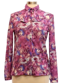 1970's Womens Print Disco Style Shirt