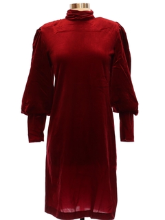 1970's Womens Velveteen Cocktail Dress