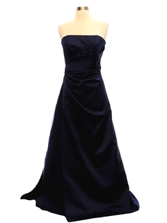 1990's Womens Midnight Blue Prom Or Cocktail Dress