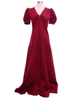 1970's Womens Prom Or Cocktail Knit Maxi Dress