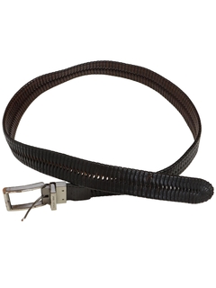 1990's Mens Accessories - Donald J Trump Reversible woven Leather Belt