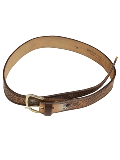 1980's Mens Accessories - Tooled Leather Western Belt