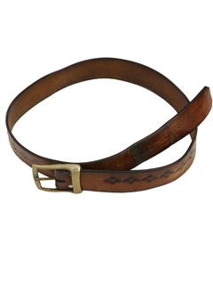 1970's Mens Accessories - Tooled Leather Western Belt