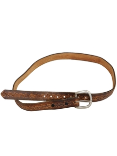 1970's Unisex Accessories - Tooled Leather Hippie Belt
