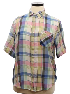 1980's Womens Plaid Sport Shirt