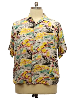 1990's Mens Rayon Hawaiian Shirt