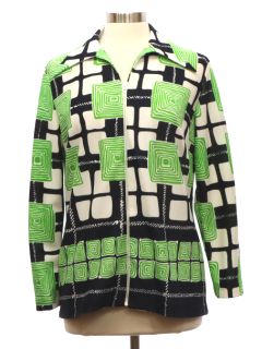 1960's Womens Mod Knit Leisure Shirt Jacket