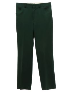 1970's Mens Dark Green Leisure Style Disco Pants