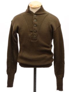 1980's Mens Wool Military Sweater