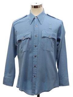 1970's Mens Grunge Uniform Work Shirt