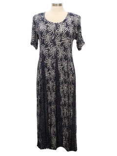 1990's Womens Rayon A-Line Maxi Dress