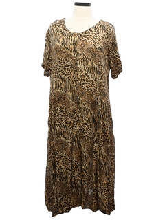 1990's Women Animal Print A-Line Dress