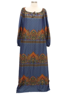 1970's Womens Hippie Style Lounge Dress