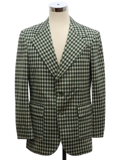 1960's Mens Plaid Disco Style Blazer Style Sport Coat Jacket