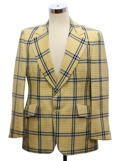 1960's Mens Plaid Disco Blazer Style Sport Coat Jacket