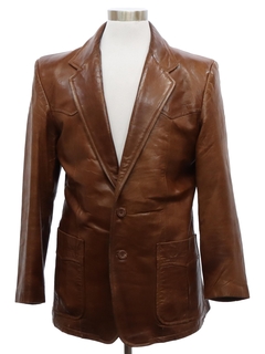 1980's Mens Western Leather Blazer Style Jacket