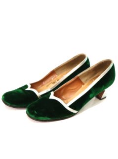 1980's Womens Accessories - Velveteen Pumps Shoes