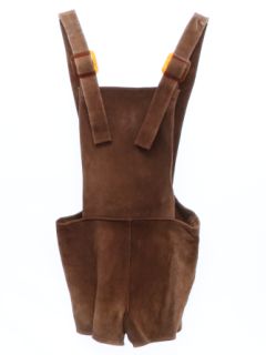 1970's Womens Suede Leather Overall Style Hot Pants