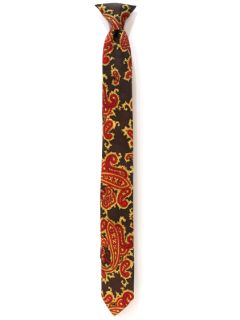 1960's Mens Mod Paisley Skinny Rockabilly Clip-On Necktie