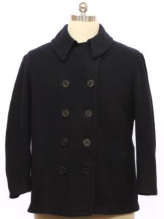 1970's Unisex Mod Pea Coat Jacket