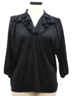 1970's Womens Ruffled Front Shirt