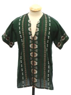 1980's Mens Guatamalen Style Shirt