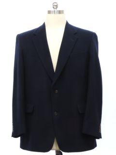 1980's Mens Dark Blue Camelhair Blazer Sport Coat Jacket
