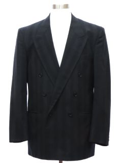 1990's Mens Giorgio Fellini Swing Style Wool Double Breasted Blazer Sport Coat Jacket