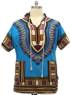 1970's Unisex Hooded Dashiki Shirt
