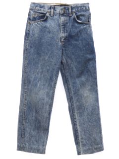 1980's Unisex Girls or Boys Lee Acid Washed Denim Jeans Pants