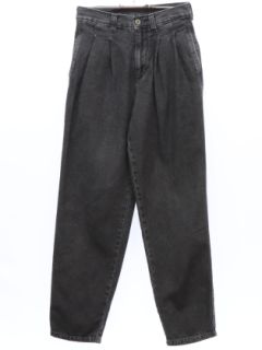 1980's Unisex Girls or Boys Totally 80s Dockers Denim Pleated Jeans Pants